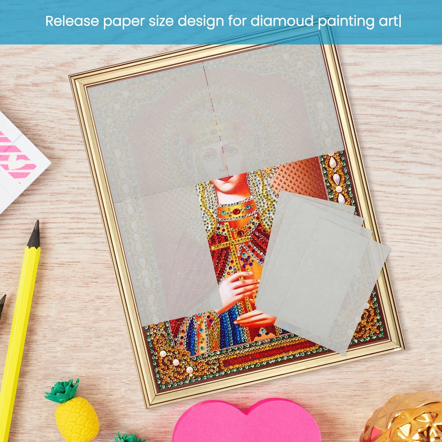 220 Sheets Diamond Painting Paper – Double-Sided Non-Stick Cover Replacement for 5D Diamond Painting Accessories