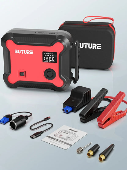 Buture 5-in-1 Car Jump Starter - 26800mAh Portable Battery Booster with Air Compressor & Tire Inflator