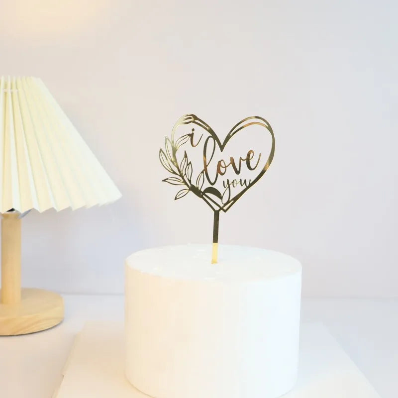 Big Red Love Cake Topper – Acrylic Wedding & Engagement Party Decoration, Valentine’s Day Love Cake Topper