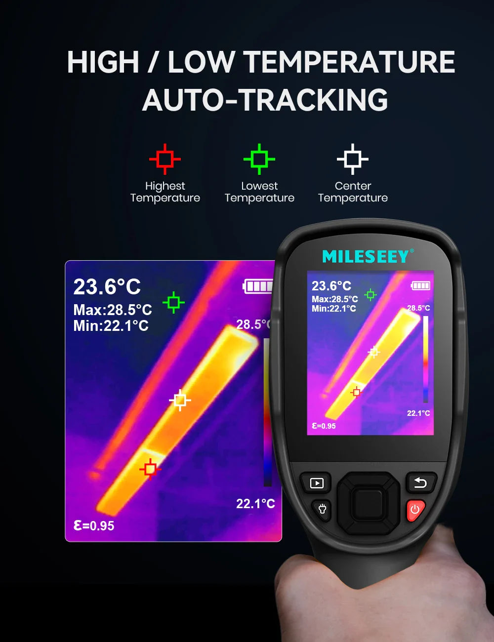 EMILESEEY TR256E/B Thermal Imager Camera 256x192 - Infrared Temperature Meter for PCB and Pipeline Repair Detection