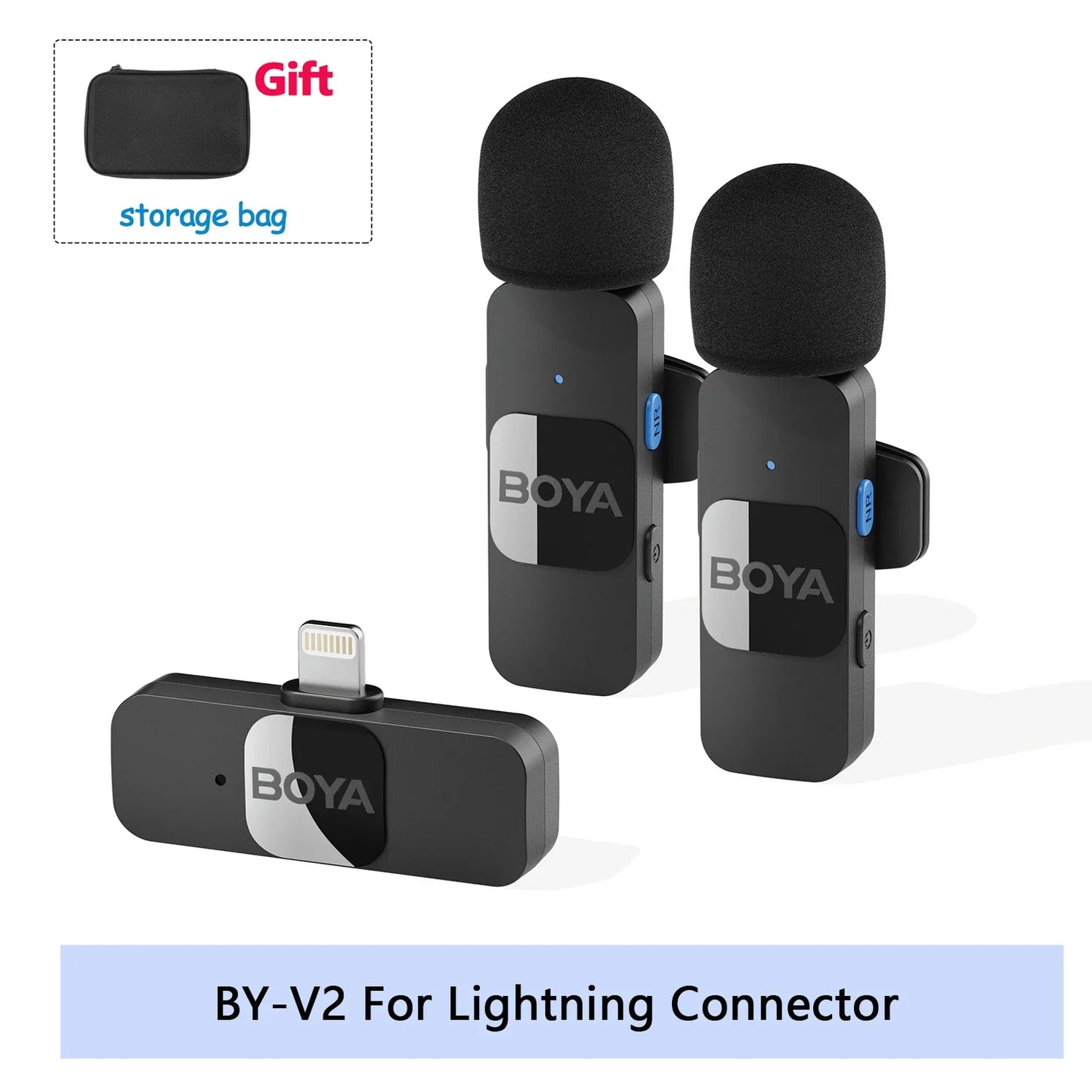 BOYA BY-V Wireless Lavalier Microphone – Professional Mini Mic for iPhone, iPad, Android, Live Broadcast, Gaming, Recording & Vlog