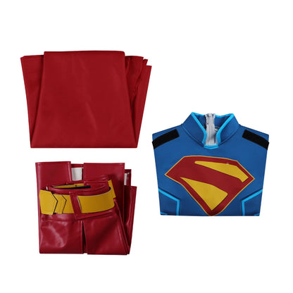 Red Superhero Cosplay Costume – Women & Girls Top, Skirt, and Cloak Outfit for Halloween Party