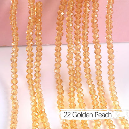 Austria Crystal Rondelle Beads - 2mm/4mm/6mm/8mm Faceted Glass Spacer Beads for DIY Jewelry & Bracelet Making