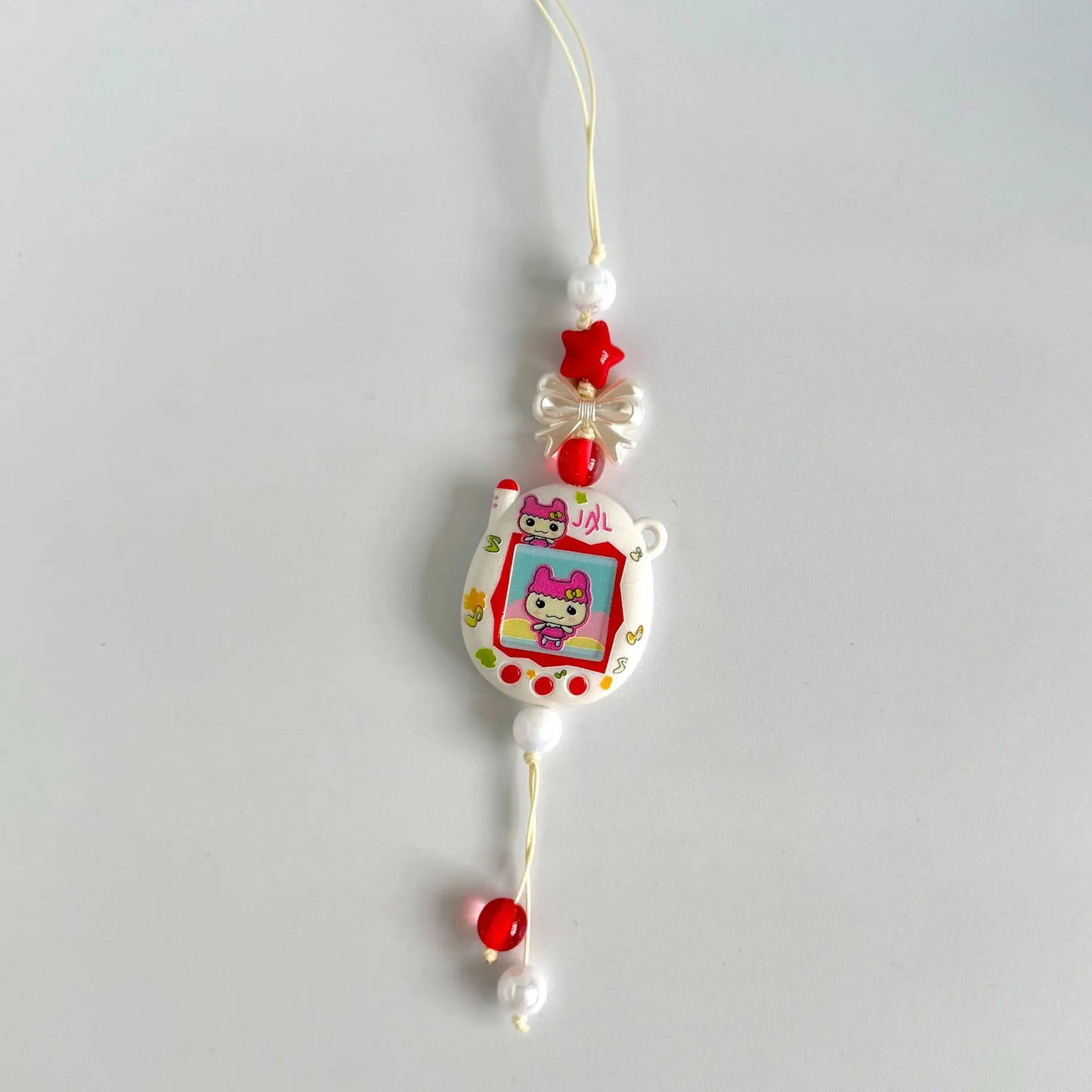 Tamagotchi Phone Strap - Y2K Retro Digital Pet Beaded Keychain Charm for Girls