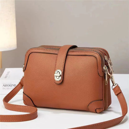 PU Leather Small Square Crossbody Bag - Elegant Casual Shoulder Handbag for Women