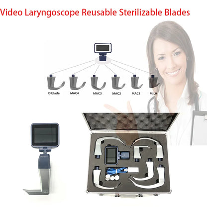 3.5-Inch Touch Screen Video Laryngoscope with Reusable Sterilizable Blades – Digital Laryngoscope, Mexico Warehouse Delivery