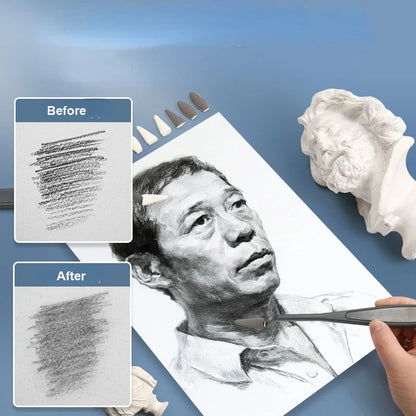 Artist Drawing Correction Tool: Washable Eraser Knife with High-Gloss Sponge Brush - Sketching Details Eraser Pen