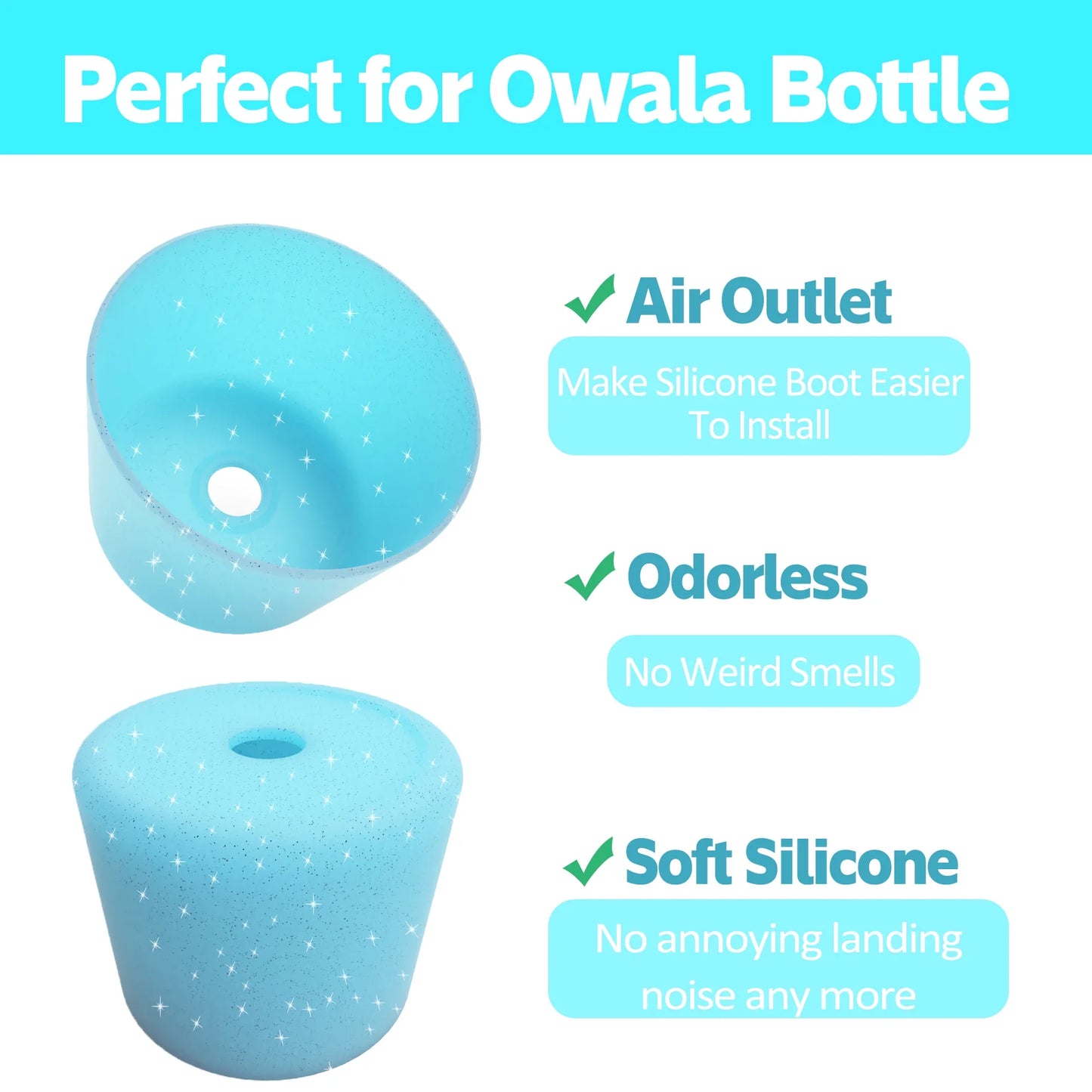 Silicone Protective Sleeve for Owala Water Bottle – 24oz/32oz Boot Cushion for Quencher & Adventure Bottles