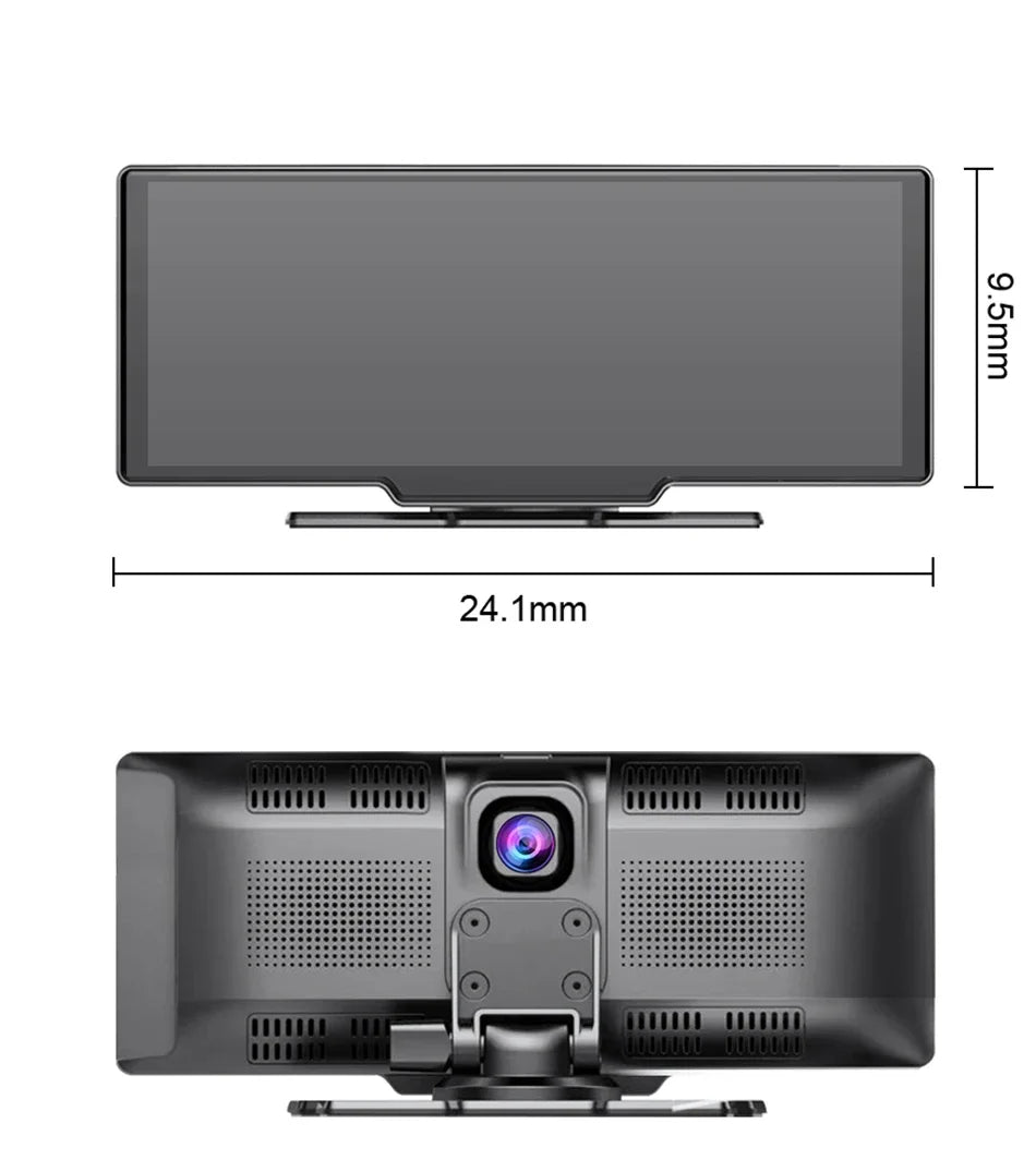 Srnubi 10.26 Inch Dash Cam Rearview Mirror - CarPlay & Android Auto DVR with GPS Navigation, Video Dashboard Monitor
