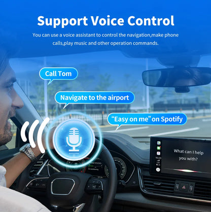 EKIY 2-in-1 Wireless CarPlay & Android Auto Adapter — AI Smart Box for Cars with Wired CarPlay Support