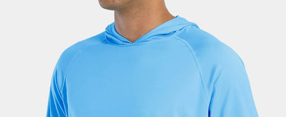 TACVASEN Men's Sun Protection Hoodie T-Shirt – UV-Proof, Lightweight, Breathable Long Sleeve Quick-Dry Top