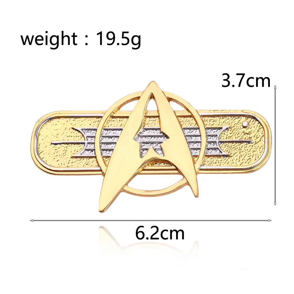 Classic Star Trek Button Brooch — Starfleet Logo Metal Badge, Creative Lapel Pin for Shirts, Backpacks & Jewelry Accessories