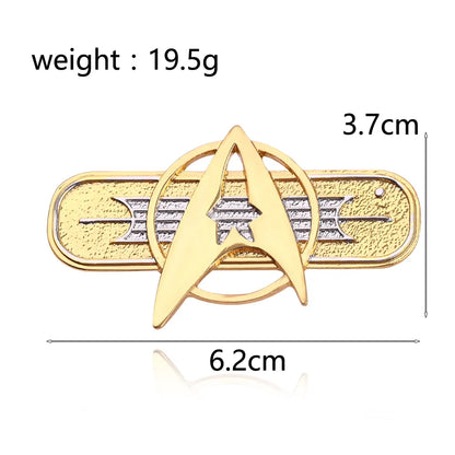 Classic Star Trek Button Brooch — Starfleet Logo Metal Badge, Creative Lapel Pin for Shirts, Backpacks & Jewelry Accessories