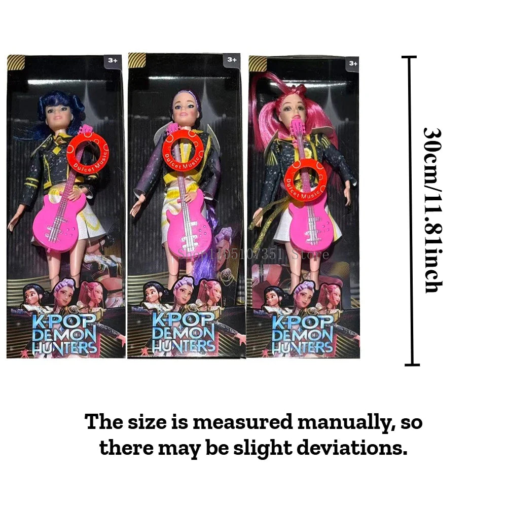 K-Pop Demon Hunters Humanoid Dolls — Mira, Rumi & Zoey (Music & No-Music) | Articulated Christmas Gift Box