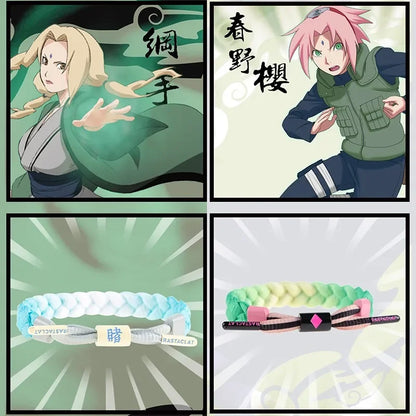 Naruto Anime Bracelet – Adjustable Cosplay Rope Wristband for Couples, Men & Women (Sasuke, Hinata, Itachi, Hyuga)
