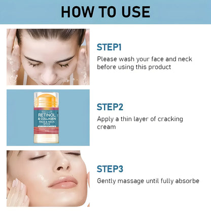Retinol Lifting & Firming Face Cream Stick — Collagen Moisturizer, Wrinkle Smoothing, Whitening & Brightening Skincare