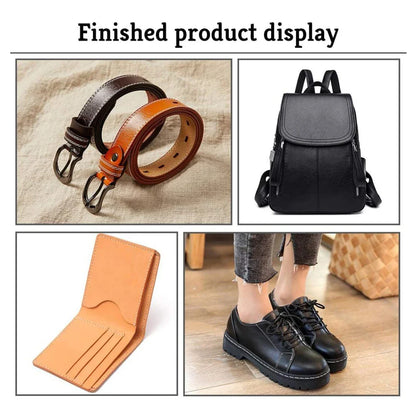 9 Piece Leather Sewing Kit - Includes Copper Handle Awl and Needle Set, Ideal for Repairing Leather, Canvas, Tents, and Shoes