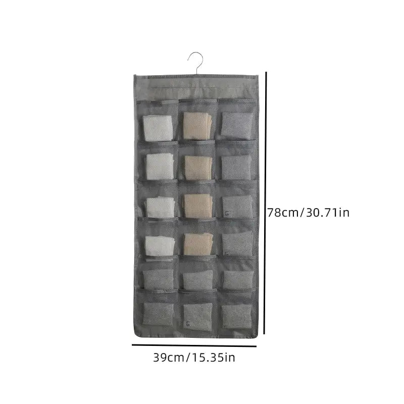 Double-Sided Hanging Underwear Storage Bag — Foldable Organizer for Socks and Underpants, Dormitory and Home Wardrobe