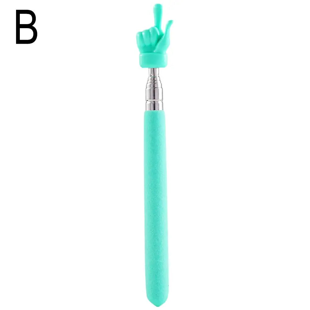 Retractable Teacher Pointer — Stainless Steel Telescopic Finger Design Stick for Classroom Teaching Supplies