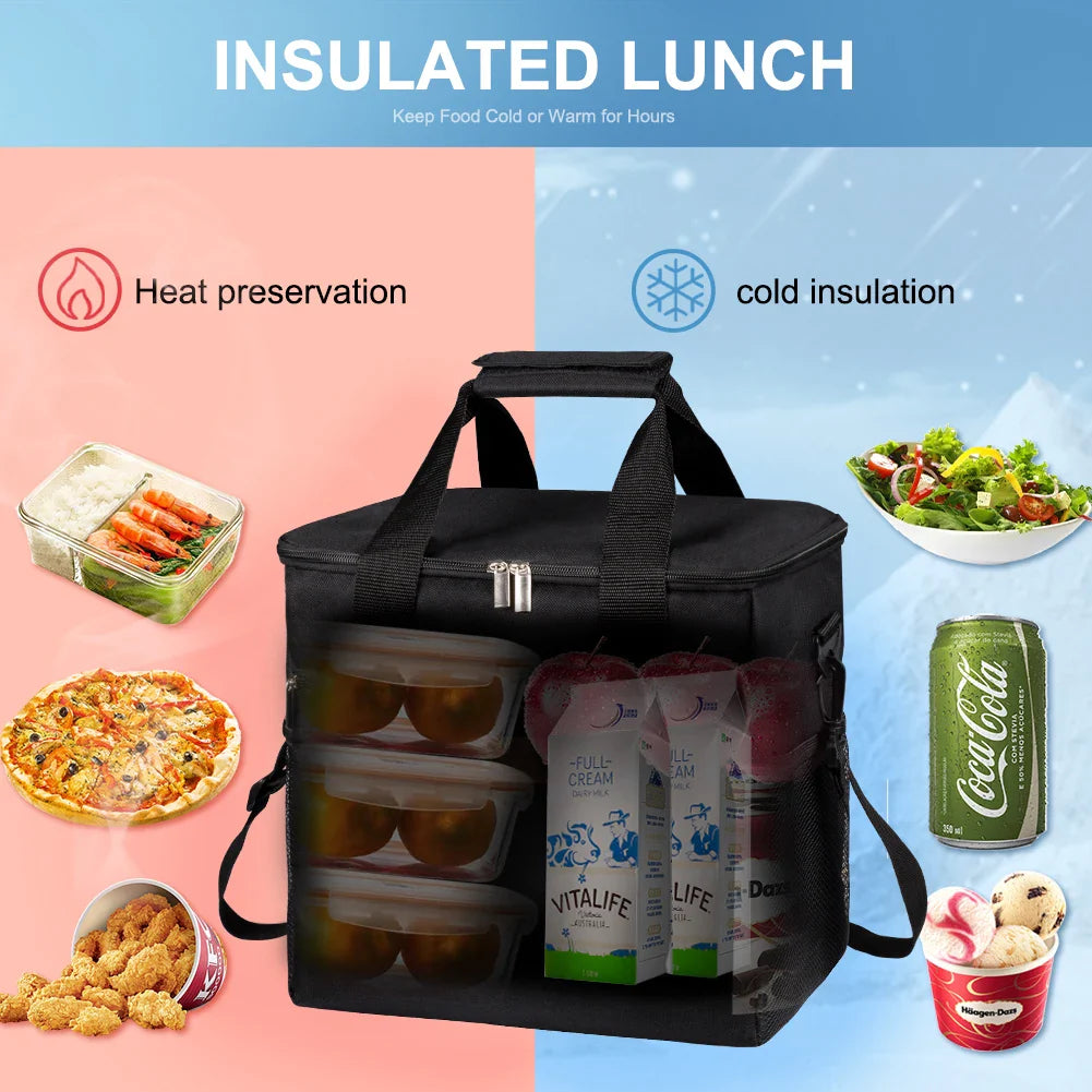 15L Collapsible Cooler Bag – Large Insulated Picnic Lunch Bag for Outdoor Travel, Camping, BBQ & Family Party