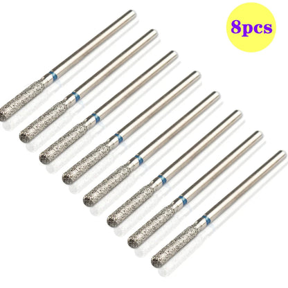 8pcs Diamond Nail Drill Bit Set - Rotary Electric Milling Cutters for Pedicure, Manicure, Cuticle Burr & Nail Tools Accessories