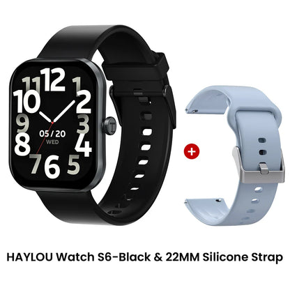 HAYLOU Watch S6 Smartwatch — 2.01" HD Display, Bluetooth Voice Calls, IP68 Waterproof Fitness Tracker
