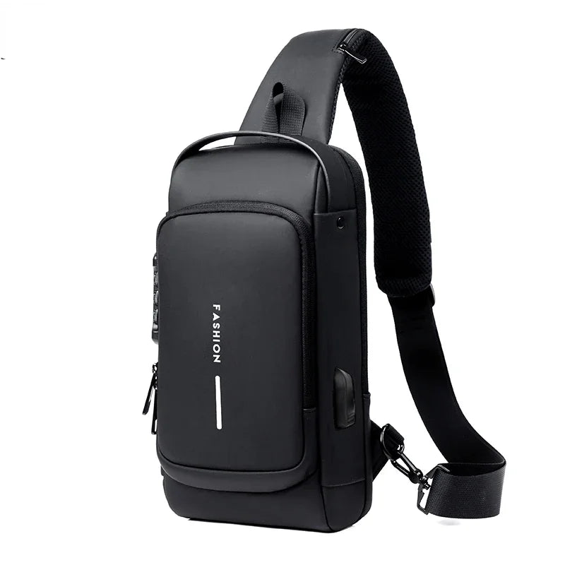 Designer Multifunction Anti-Theft USB Shoulder Bag – Travel Crossbody Messenger Sling Chest Bag for Men, Luxury Brand
