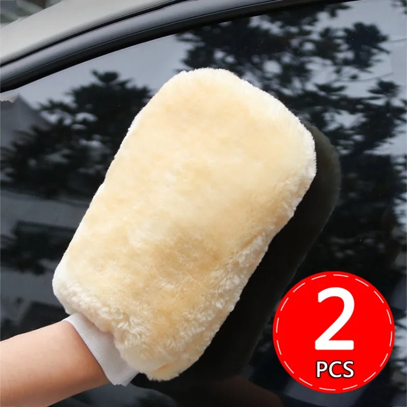 Plush Microfiber Car Wash Mitt – Double-Sided Soft Cleaning Glove, Thick Imitation Wool Polishing Wash Glove for Auto Care