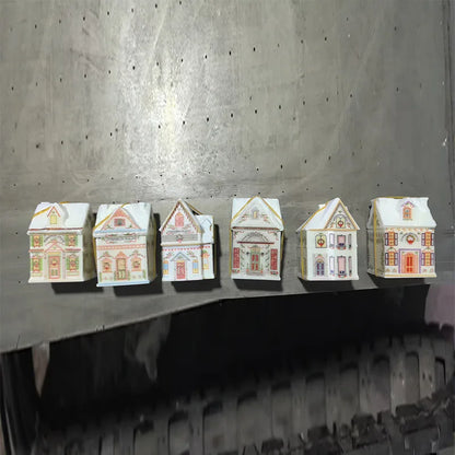 Christmas Holiday Village Spice House Set – Mini 6cm Home Decor for Kitchen, Spices & Tabletop Xmas Ornaments