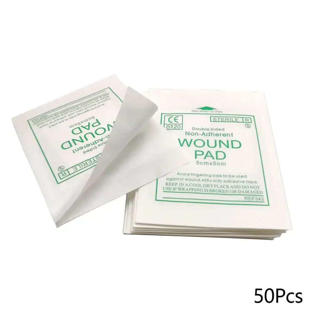 50/100PCS Sterile Non-Woven Gauze Pads - Waterproof Cotton Wound Care & First Aid Dressing Supplies