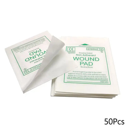 50/100PCS Sterile Non-Woven Gauze Pads - Waterproof Cotton Wound Care & First Aid Dressing Supplies