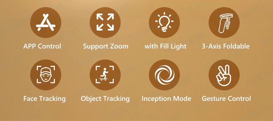 HQ6 3-Axis Gimbal Handheld Stabilizer – With Fill Light, Face Tracking, Anti-Shake for Android & iPhone Video Recording