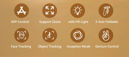 HQ6 3-Axis Gimbal Handheld Stabilizer – With Fill Light, Face Tracking, Anti-Shake for Android & iPhone Video Recording