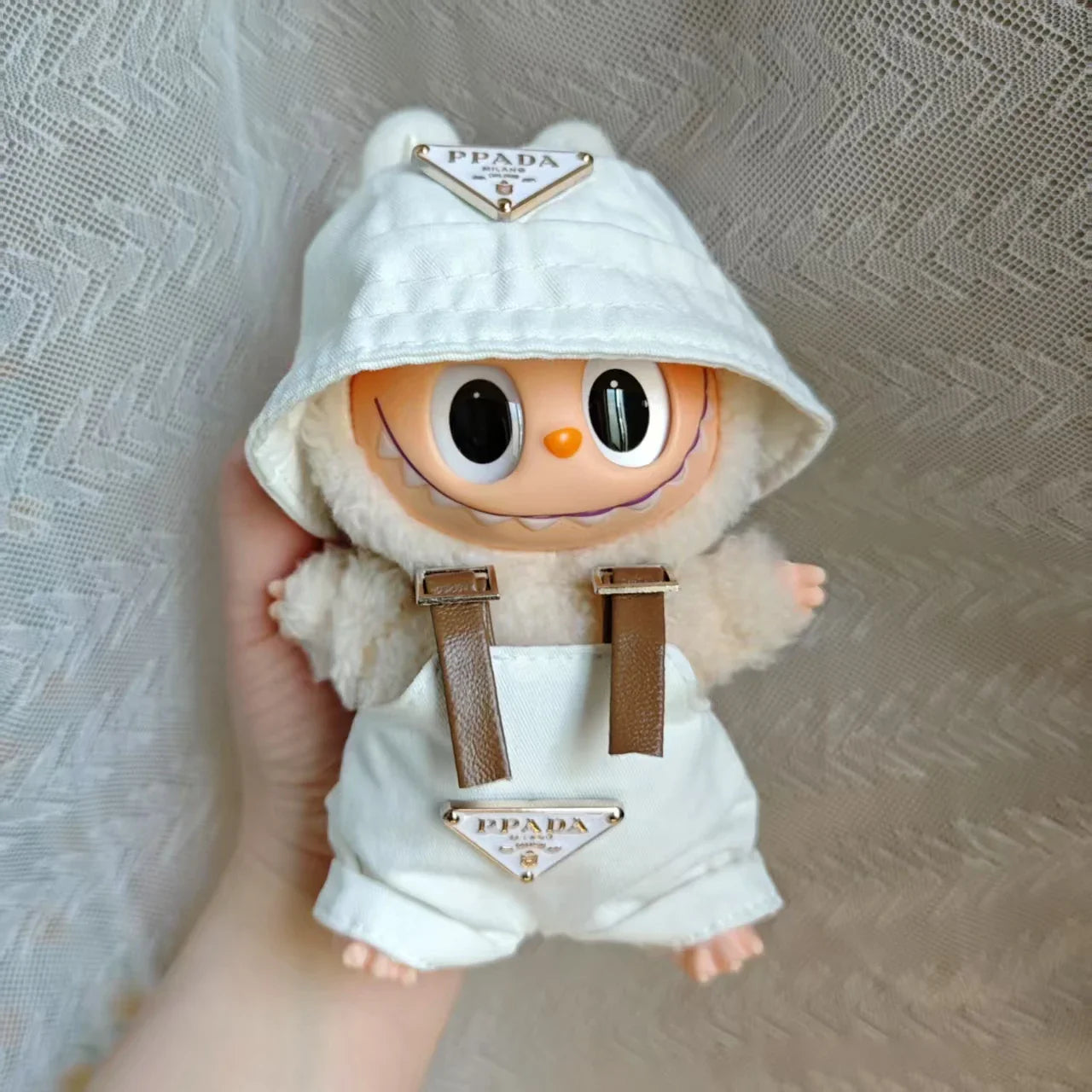 17cm Labubu Mini Doll Clothes Set – Outfit, Hat, Bag & Shoes, Accessories for Sitting & Party Game Toys