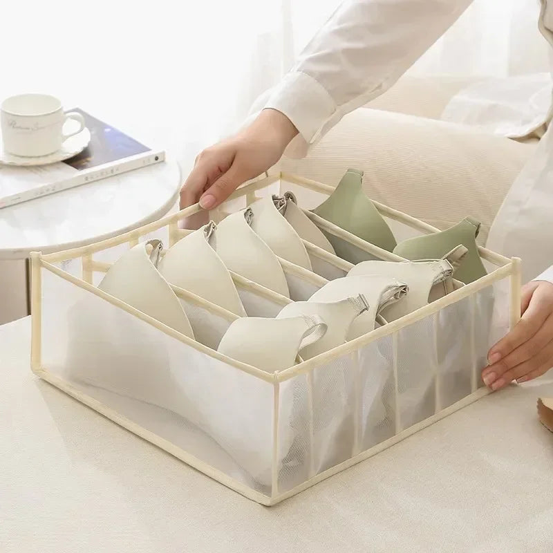 Foldable Underwear Drawer Organizer - Closet Storage Box Divider for Underpants, Socks, Bras & Clothing Accessories