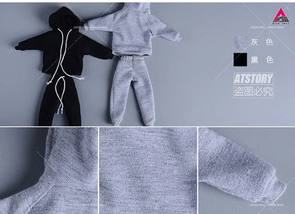ATSTORY 1/12 Scale Hoodie & Pants Set — Male Clothes for 6" Soldier TBL SHF Action Figures & Dolls