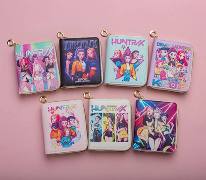 KPop Demon Hunters PU Women’s Wallet — Cartoon Coin & Card Holder, Portable Cute Rumi, Mira, Zoey Fan Gift Toy for Christmas