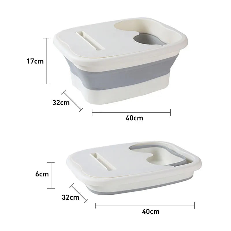 Foldable Footbath Massage Spa Bucket - Portable Soaking Basin for Home Sauna, Pedicure Bath, and Household Relaxation