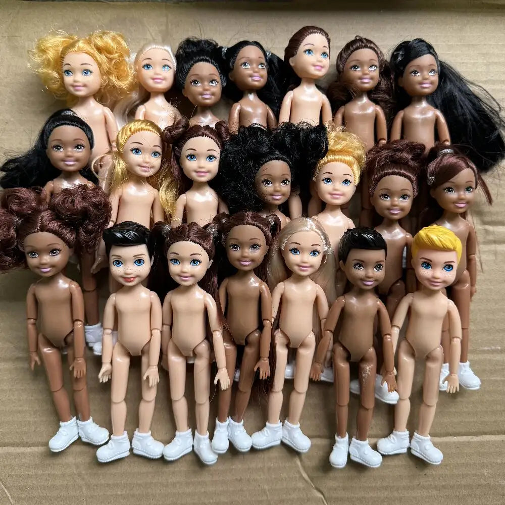 14cm Little Kelly Movable Doll — 5-Inch 1/12 BJD Reborn Toy for Boys & Girls, Dark/Light Skin, White, Blonde & Black Hair
