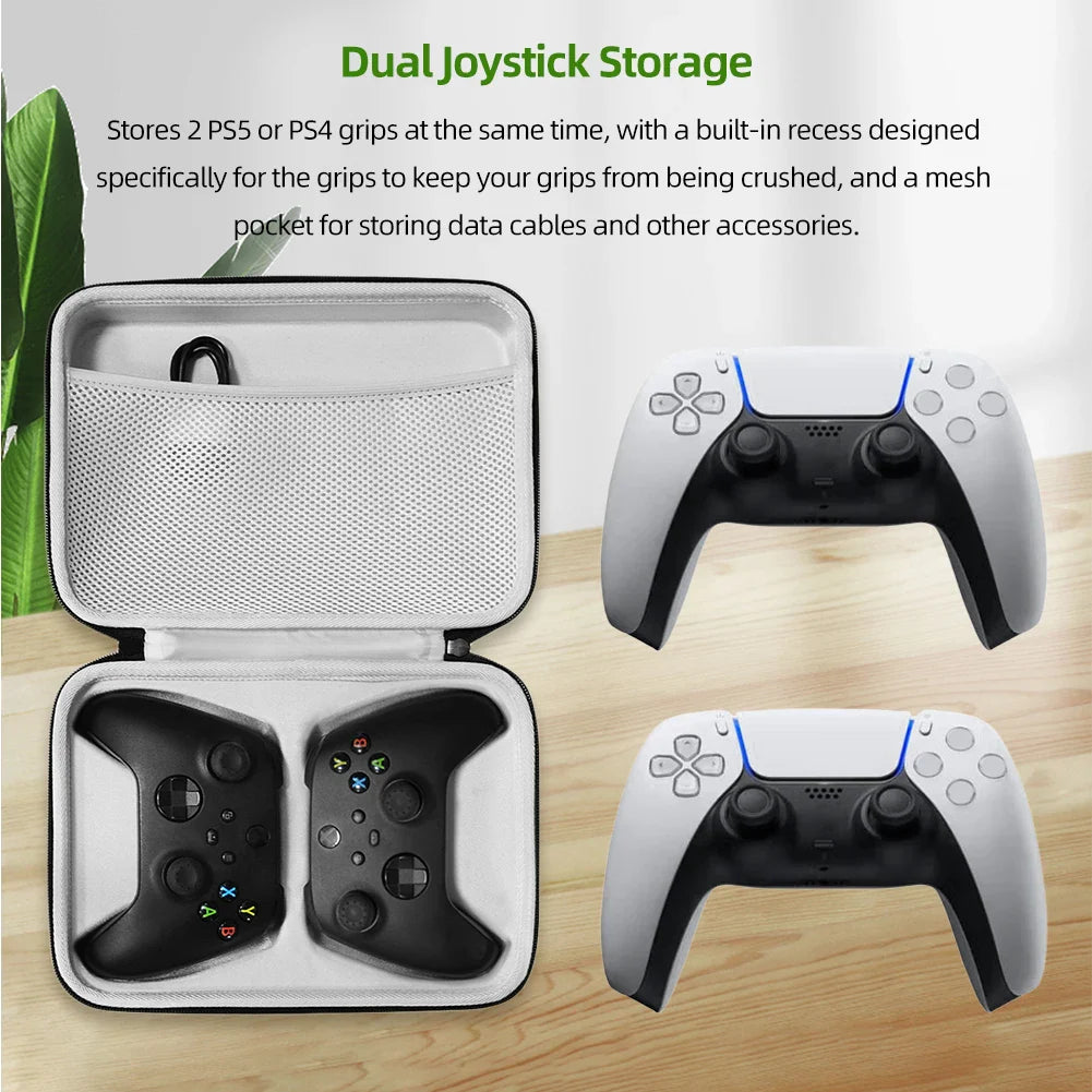 Dual Controller Carrying Bag – Shockproof Nylon Storage Case for Sony PS4, PS5, Switch Pro & Xbox Gamepads