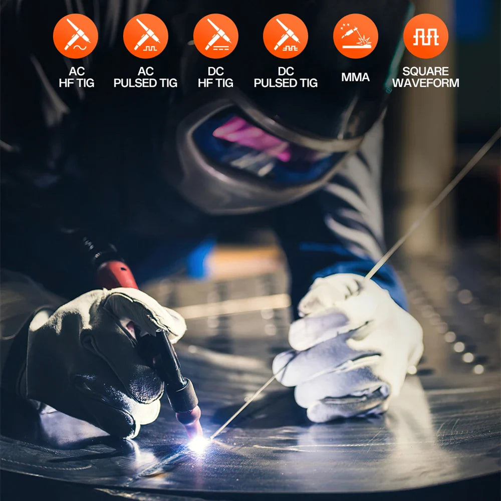 HITBOX 200A 6-in-1 HF TIG AC/DC Aluminum Welder — MMA ARC Argon Digital Pulse Stainless Welding Machine, 2T/4T HBT250P 220V