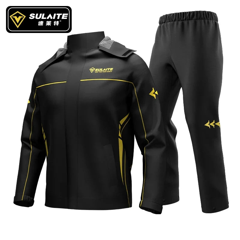 SULAITE Motorcycle Rain Suit - Waterproof Outdoor Rainwear Jacket Pants Shoes Cover for Cycling Fishing Climbing Riding