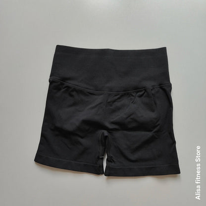 High Waisted Yoga Shorts - Seamless Tummy Control Fitness Shorts for Running, Workout & Activewear