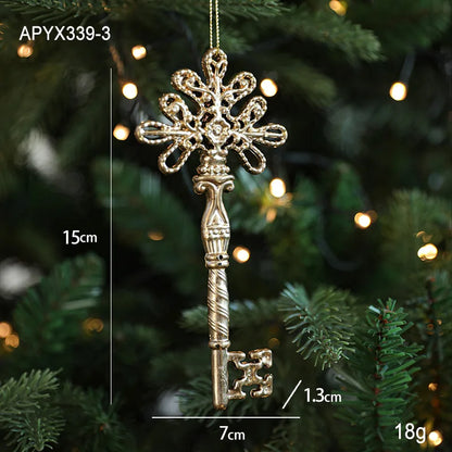 Christmas Tree Ornaments – Gold Plastic Balls with Butterfly, Dragonfly, Angel & Snowflake Decorations