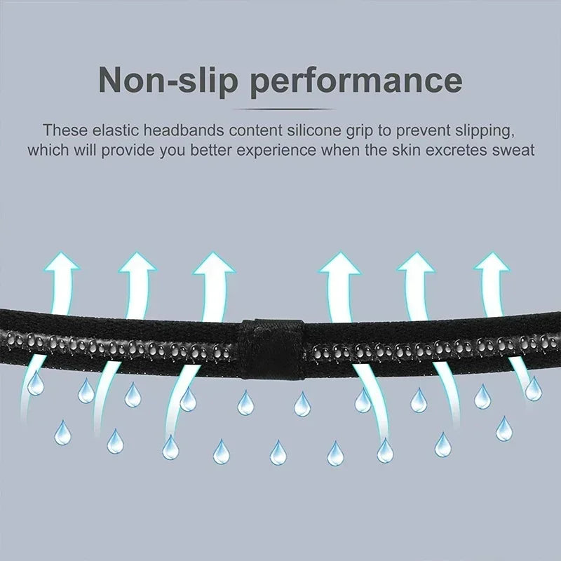 4 Pack Non-Slip Elastic Sports Headbands – Thick Sweatbands for Men & Women, Exercise & Outdoor Use