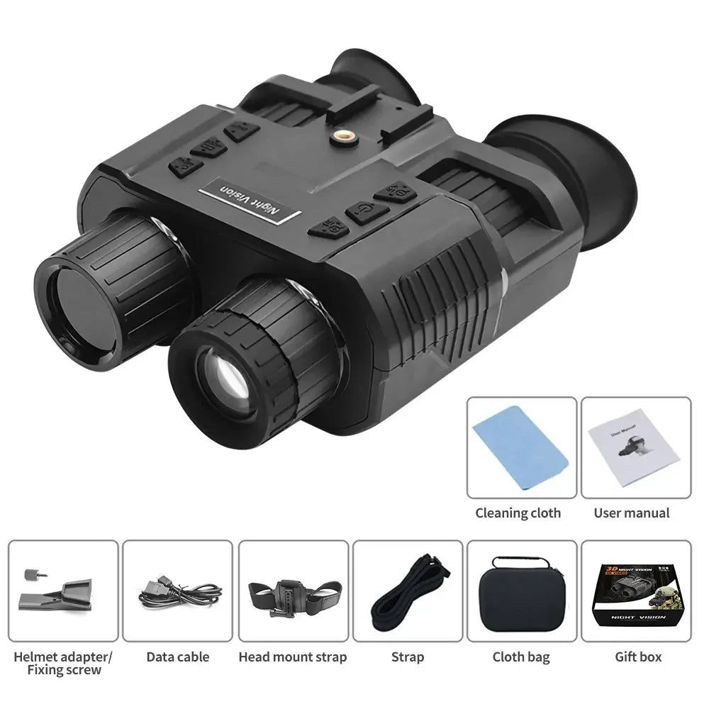 1080P HD Night Vision Binocular Goggles – Head Mount Outdoor Telescope for Hunting & Camping