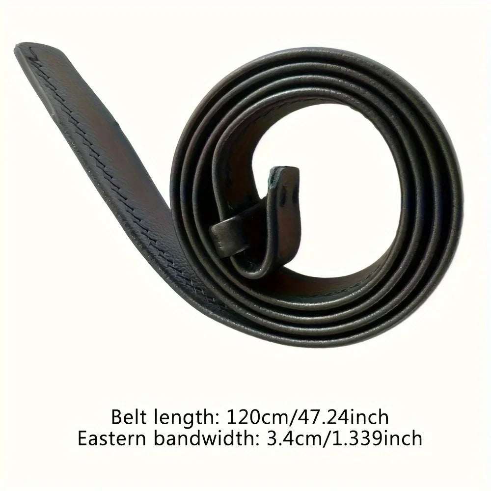 Vintage Adjustable Belt – Metal Buckle Fashion Waistband for Men, Punk Western Cowboy Style with Embossed Design