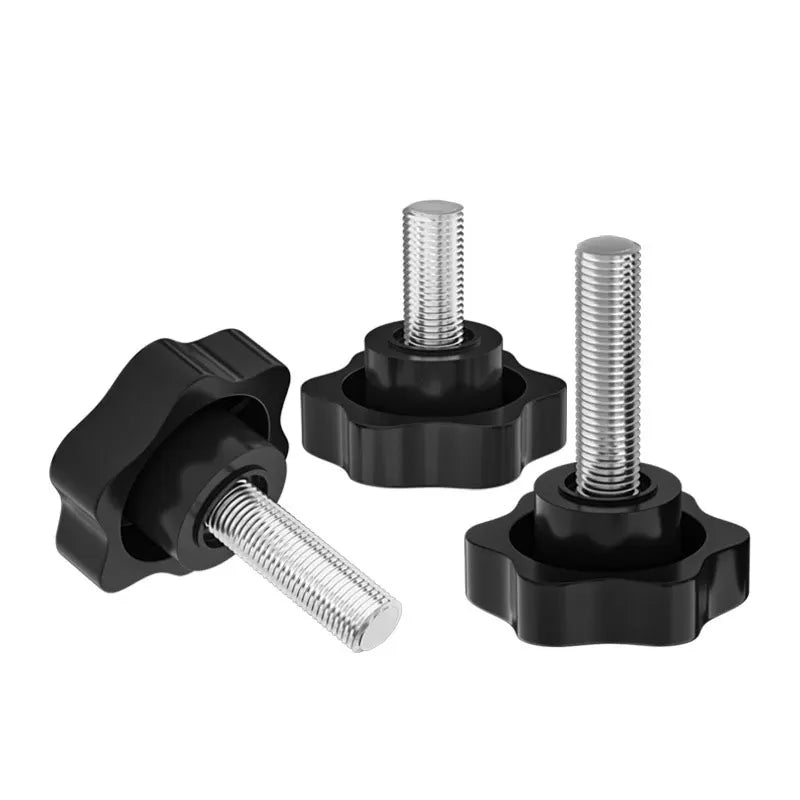 Plum-Handle Six-Star Bakelite Star Knob Screw — Manual Tightening Plastic Plum Handle M5/M6/M8, 8–70mm
