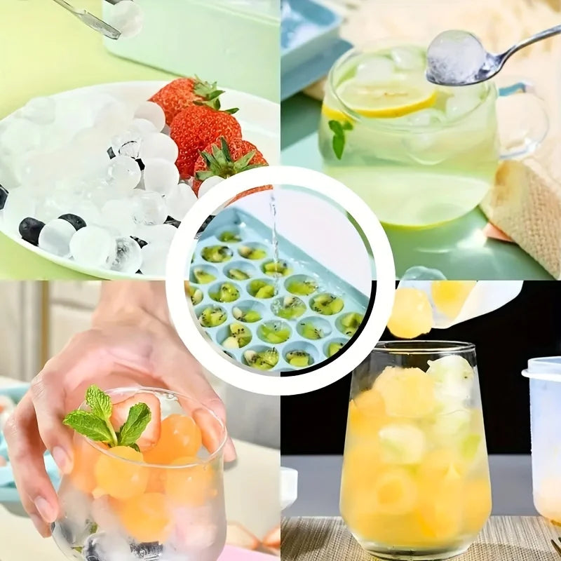 Mini Ice Cube Tray | 104 Holes Round Ice Ball Mold | Tiny Crushed for Chilling Bar Cocktail Whiskey Drink | Coffee Juice Kitchen Tool