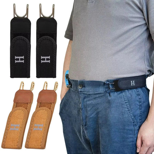 Adjustable Elastic Buckleless Waist Belt with Velcro Hook – Casual Stretch Belt for Men, Comfortable Gift Accessory